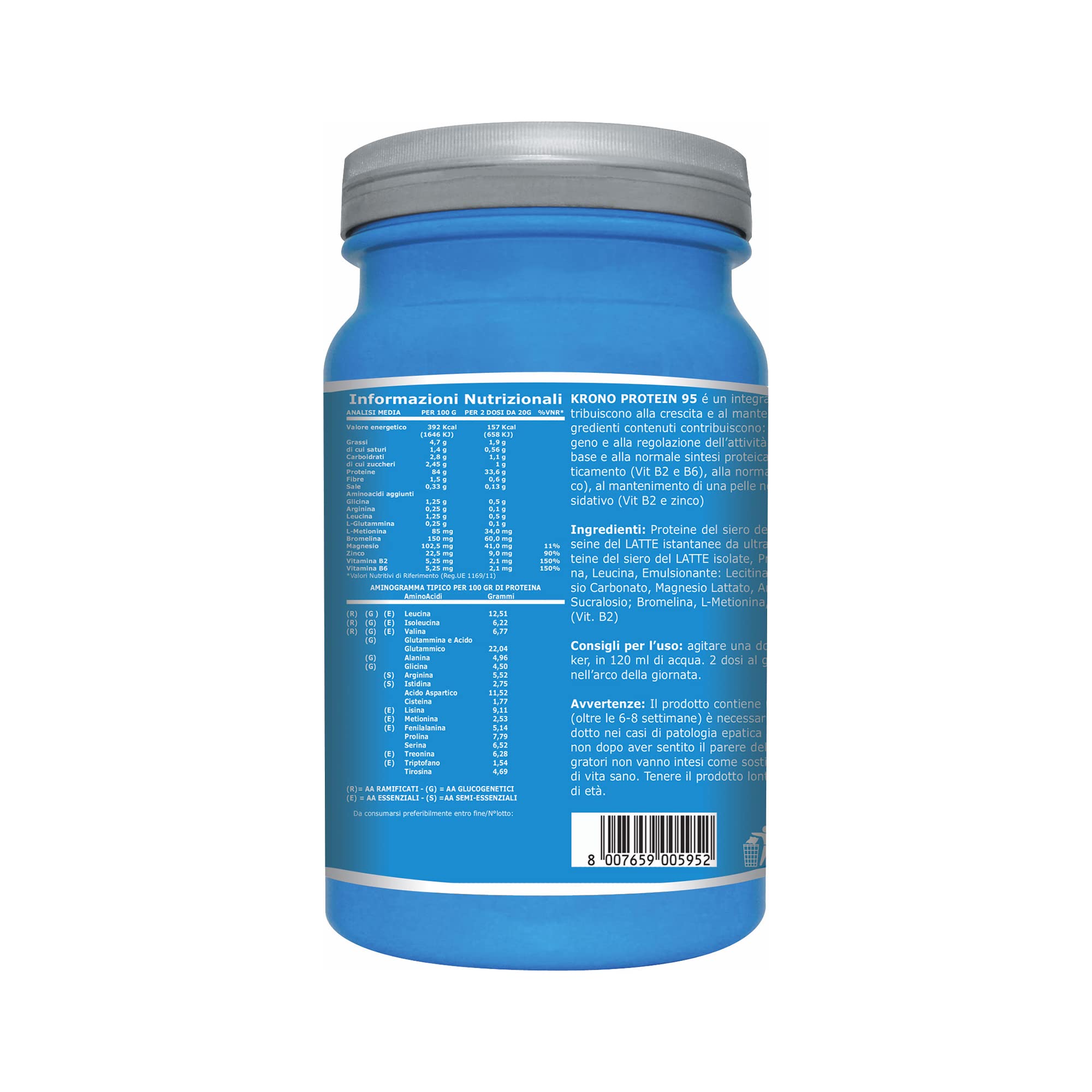 Ultimate Proteine Krono Protein 95 proteine vaniglia 1 kg rilascio graduale