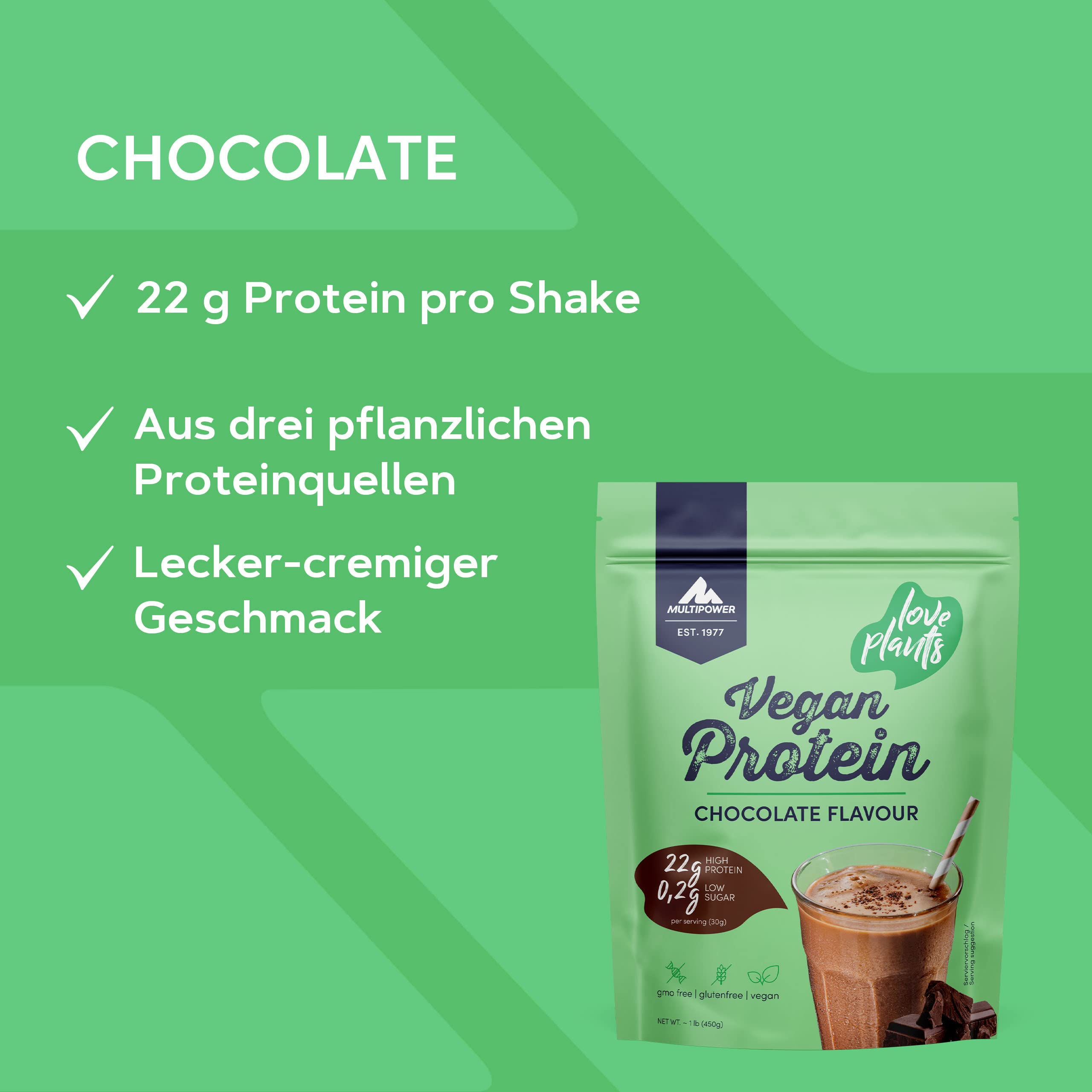 Multipower 100% Vegan Protein proteine vegane cioccolato 450 g basso zucchero