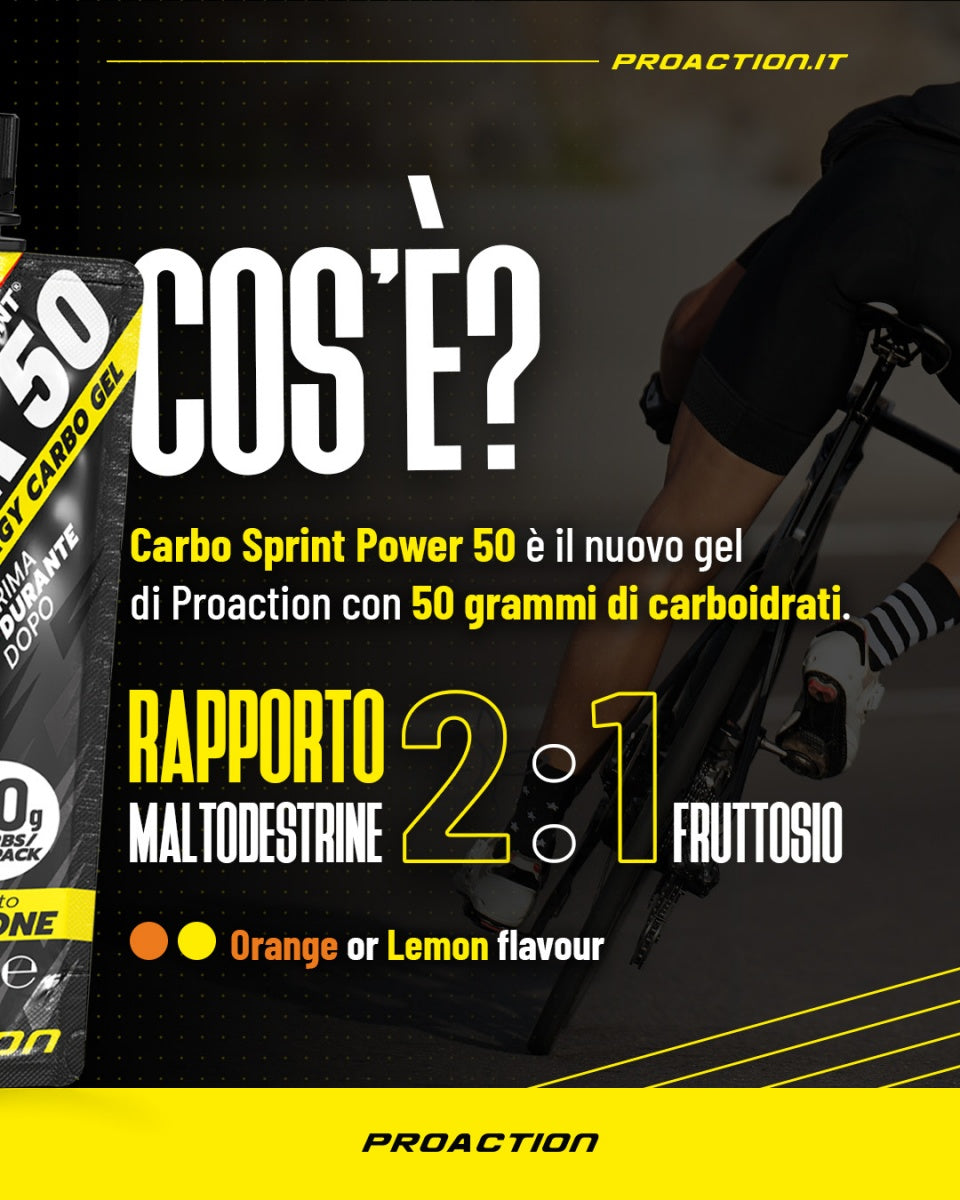 Wellness Drink Energetici Carbo Sprint Power 50 gel carboidrati Limone Arancia 70 ml