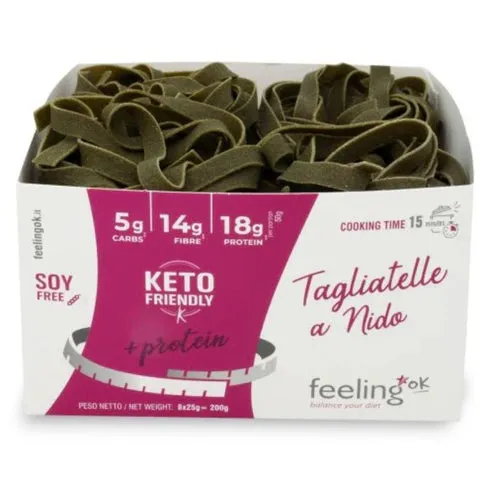 Wellness Food Keto Tagliatelle a Nido agli Spinaci pasta 200 g low carb