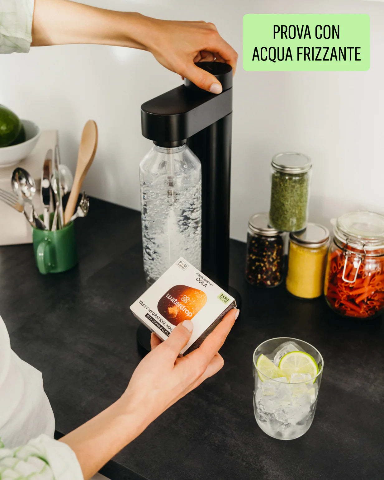 Wellness Drink Energetici Waterdrop Cola cubetti microdrink 12 pezzi senza zucchero