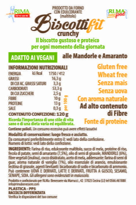 NEWTRITIONS Prima Colazione Biscotti Fit Crunchy biscotti 120 g mandorle e amaranto