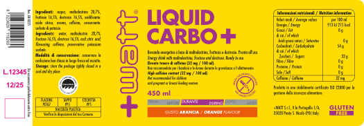+WATT Endurance Line Liquid Carbo+ integratore carboidrati liquido