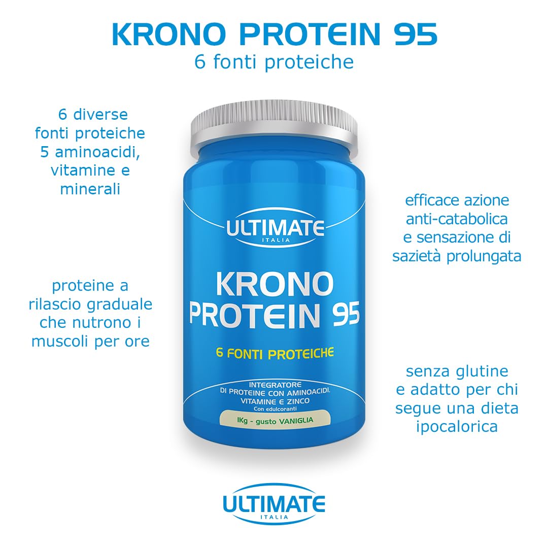 Ultimate Proteine Krono Protein 95 proteine vaniglia 1 kg rilascio graduale