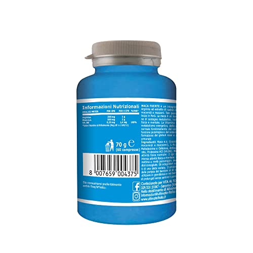 Ultimate Fitoterapici Maca Fuerte integratore in capsule 60 cps, maca e arginina