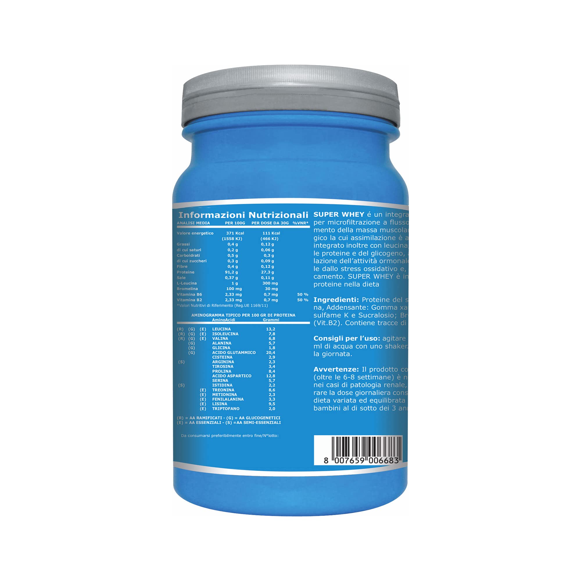 Ultimate Proteine Super Whey proteine isolate cioccolato bianco 700 g