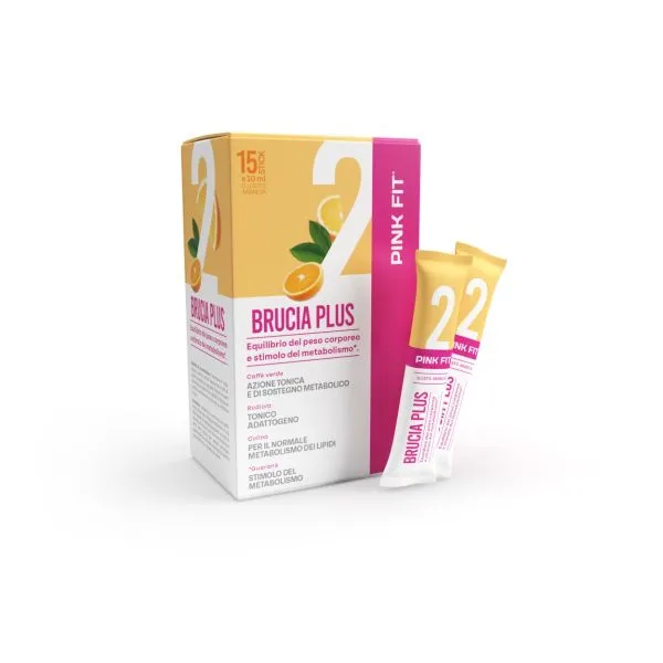 Wellness Dimagrimento Pink Fit Brucia Plus integratore 15 stick con guaranà