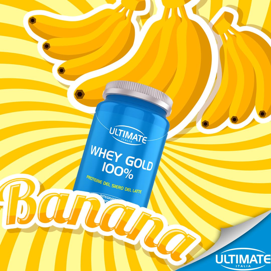 Ultimate Proteine Whey Gold 100% proteine gusto banana 750 g con vitamina B6