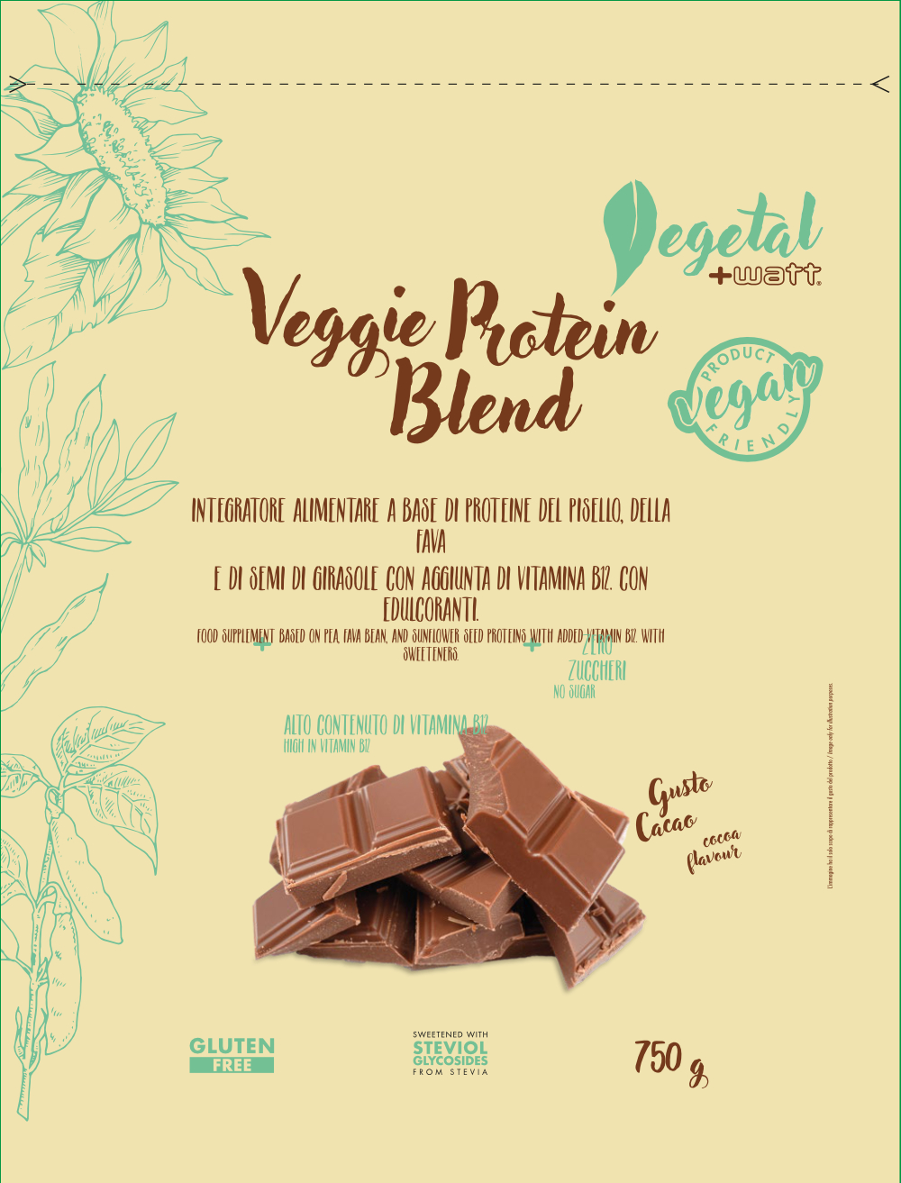 +Watt Vegetal Line Veggie Protein Blend proteine vegetali 30 g vegane