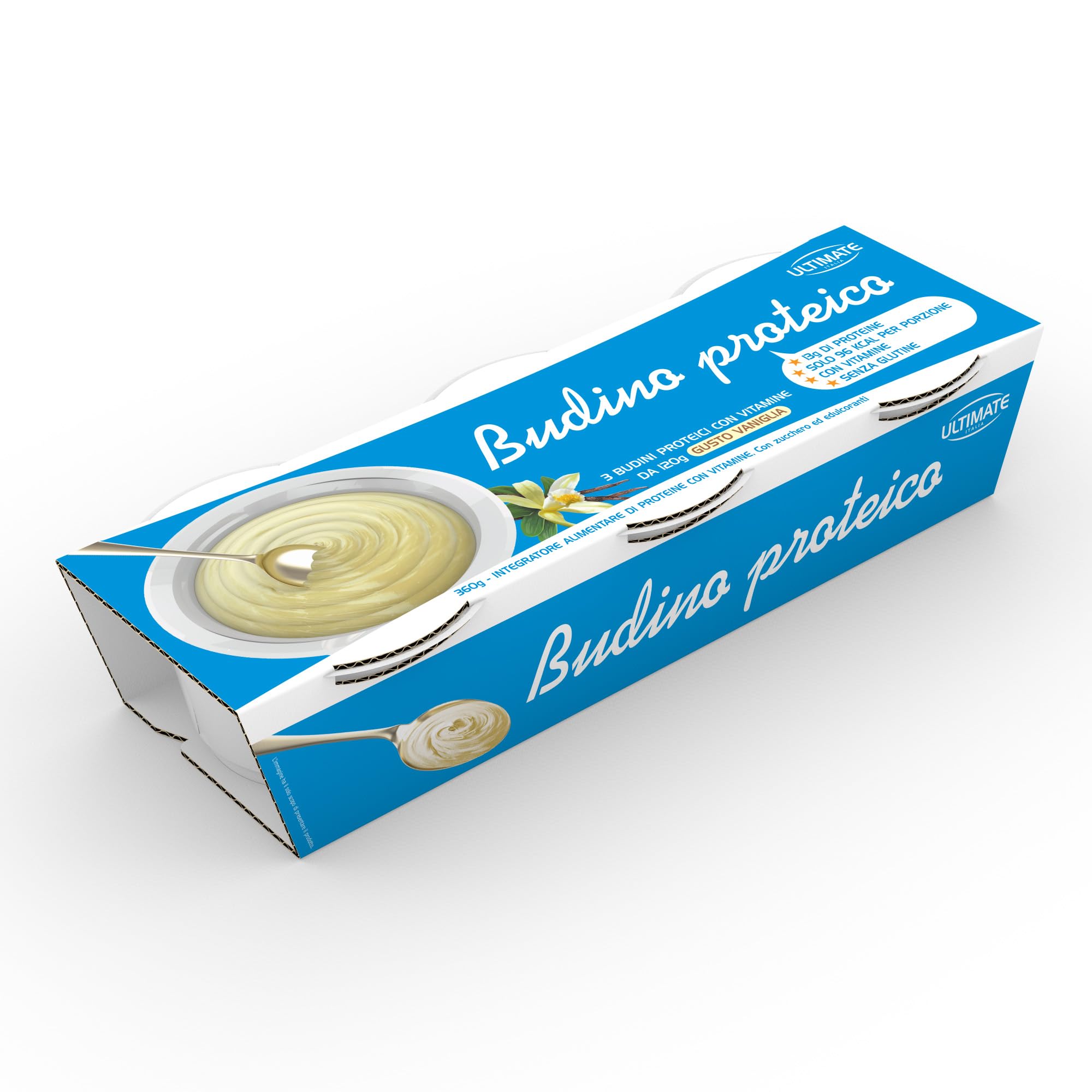 Ultimate Snack Budino proteico cacao 3 confezioni da 3 pezzi da 120 g senza glutine