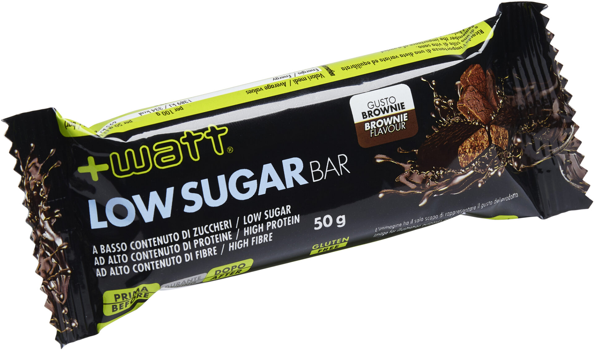 +Watt Power Line Low Sugar Bar barretta proteica 50 g brownie