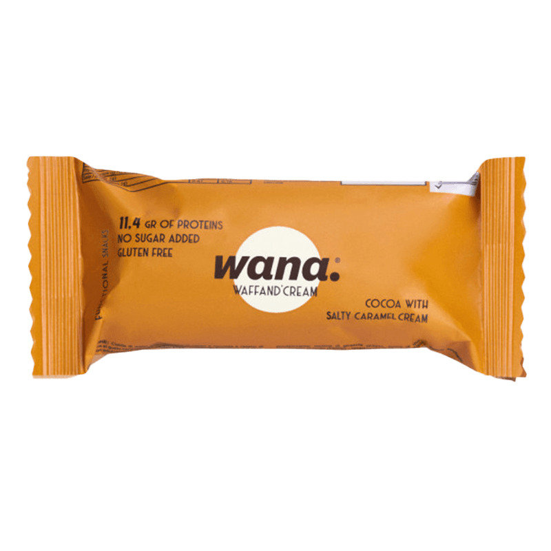 NEWTRITIONS Barrette Waffand’cream – Cacao e Nocciole con Crema al Caramello Salato 43g