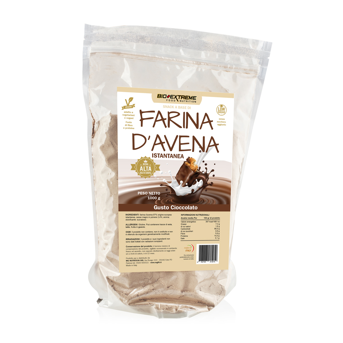 BIOEXTREME Linea Food Farina di Avena farina al cacao