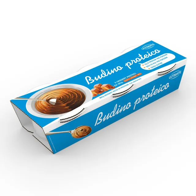 Ultimate Snack Budino proteico Caramel Mou 3 x 120 g senza glutine
