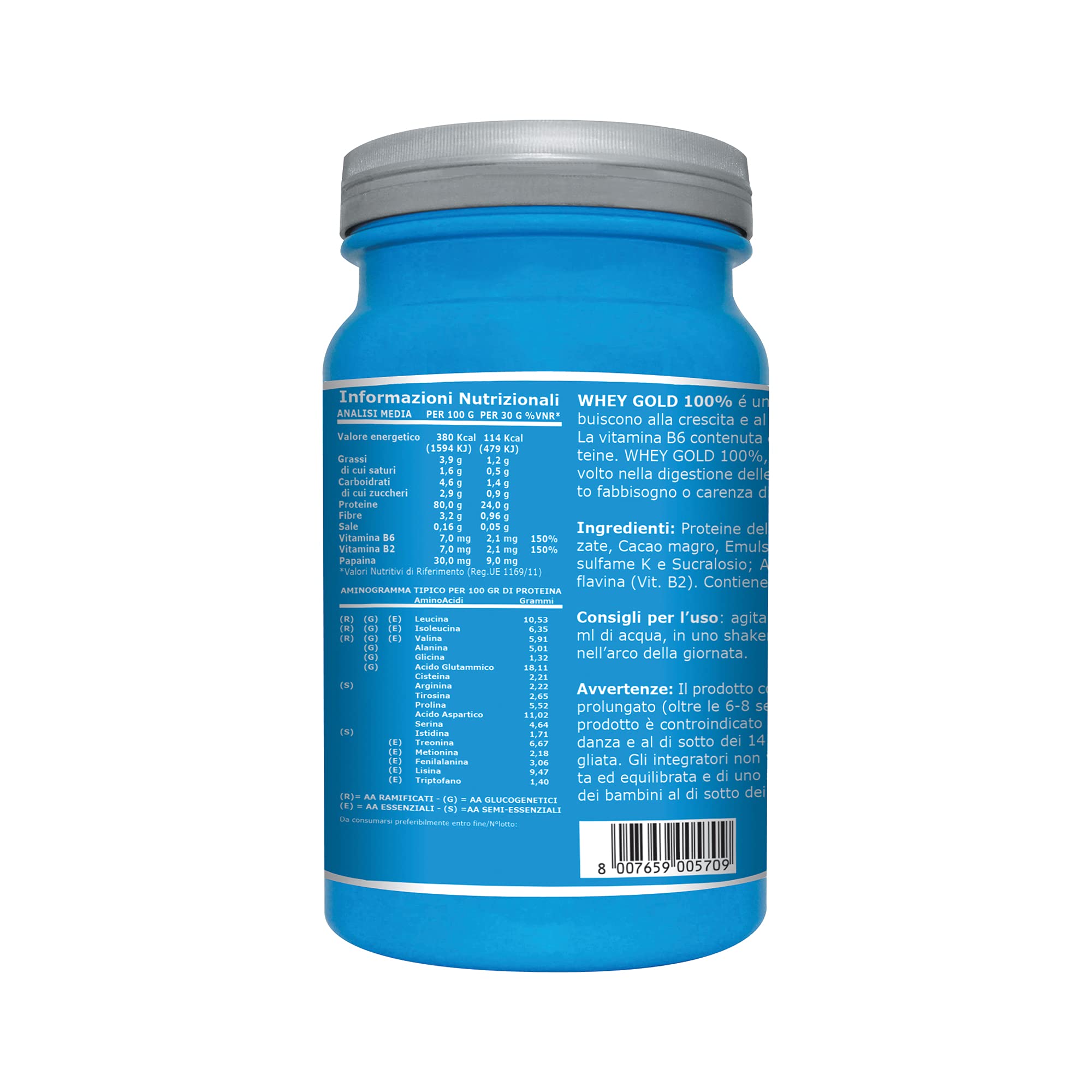 Ultimate Proteine Whey Gold 100% cacao proteine in polvere