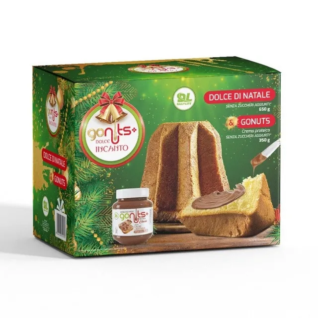 Wellness Food Keto Dolce Incanto Pandoro con Gonuts Classic pandoro e crema 650 g + 350 g