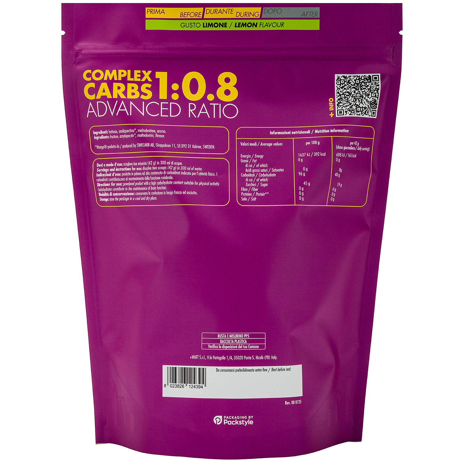 WATT Endurance Line Complex Carbs Advanced Ratio 1:0,8 carboidrati