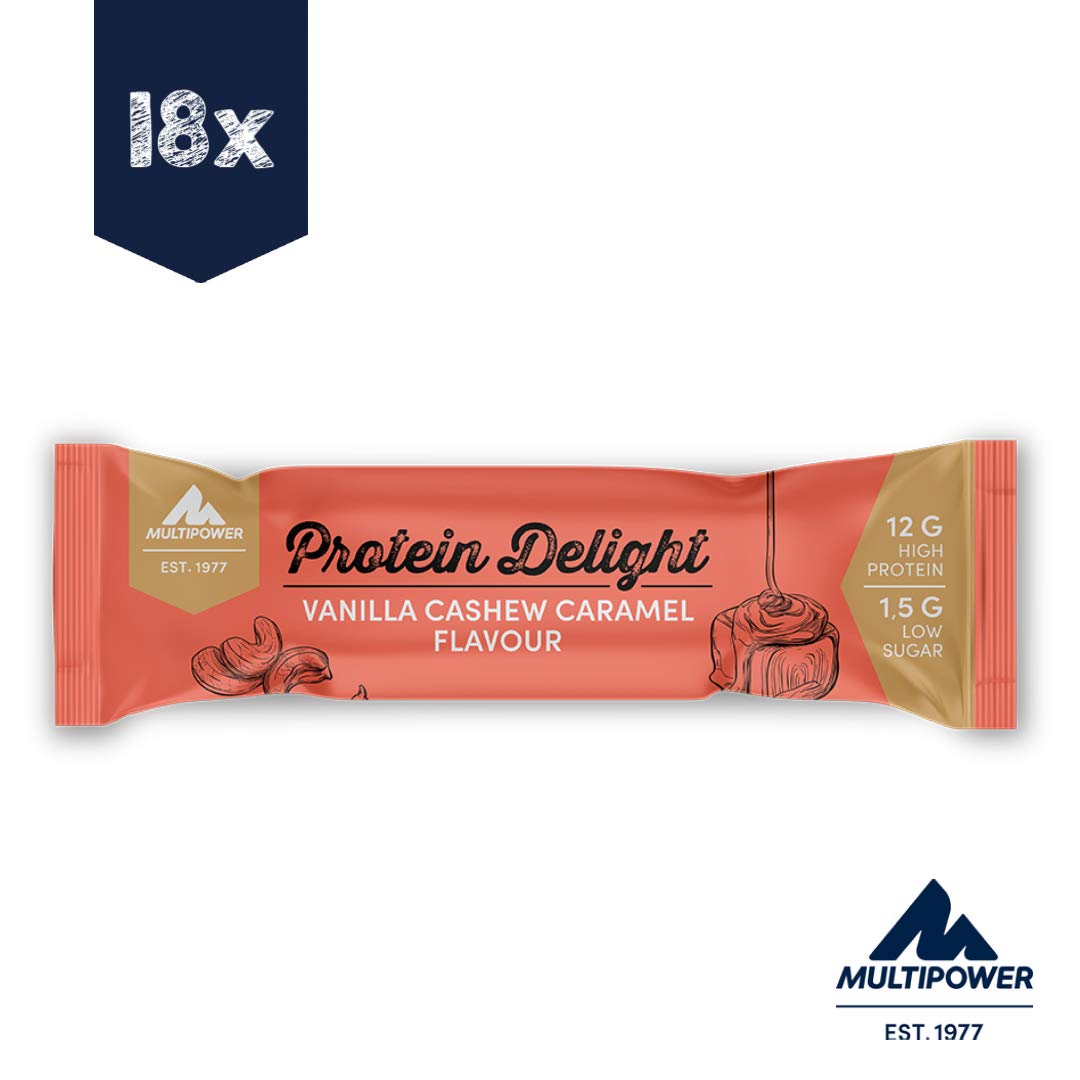 Multipower Protein Delight barretta proteica vaniglia anacardi caramello 18 x 35 g