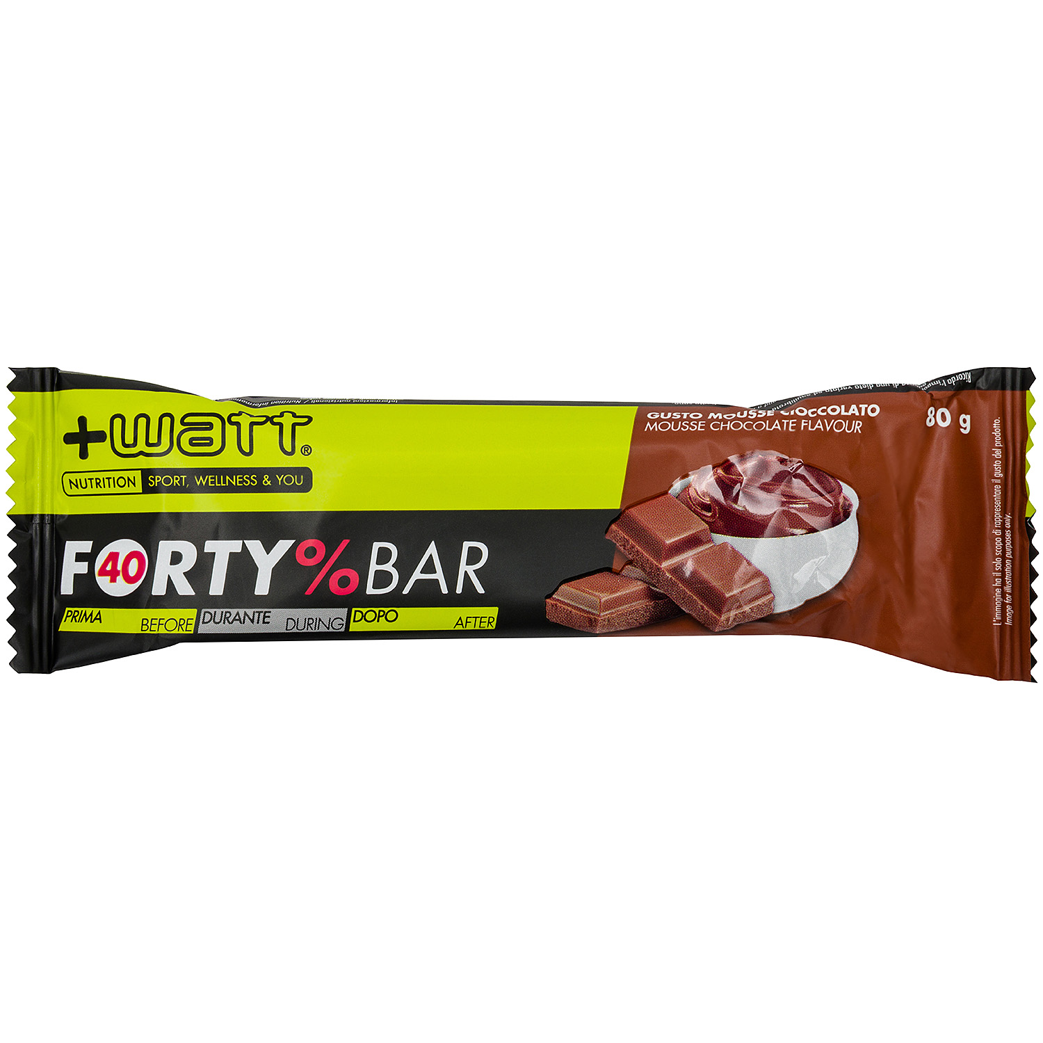 + WATT Power Line Forty% Bar barretta proteica 80 g al cacao
