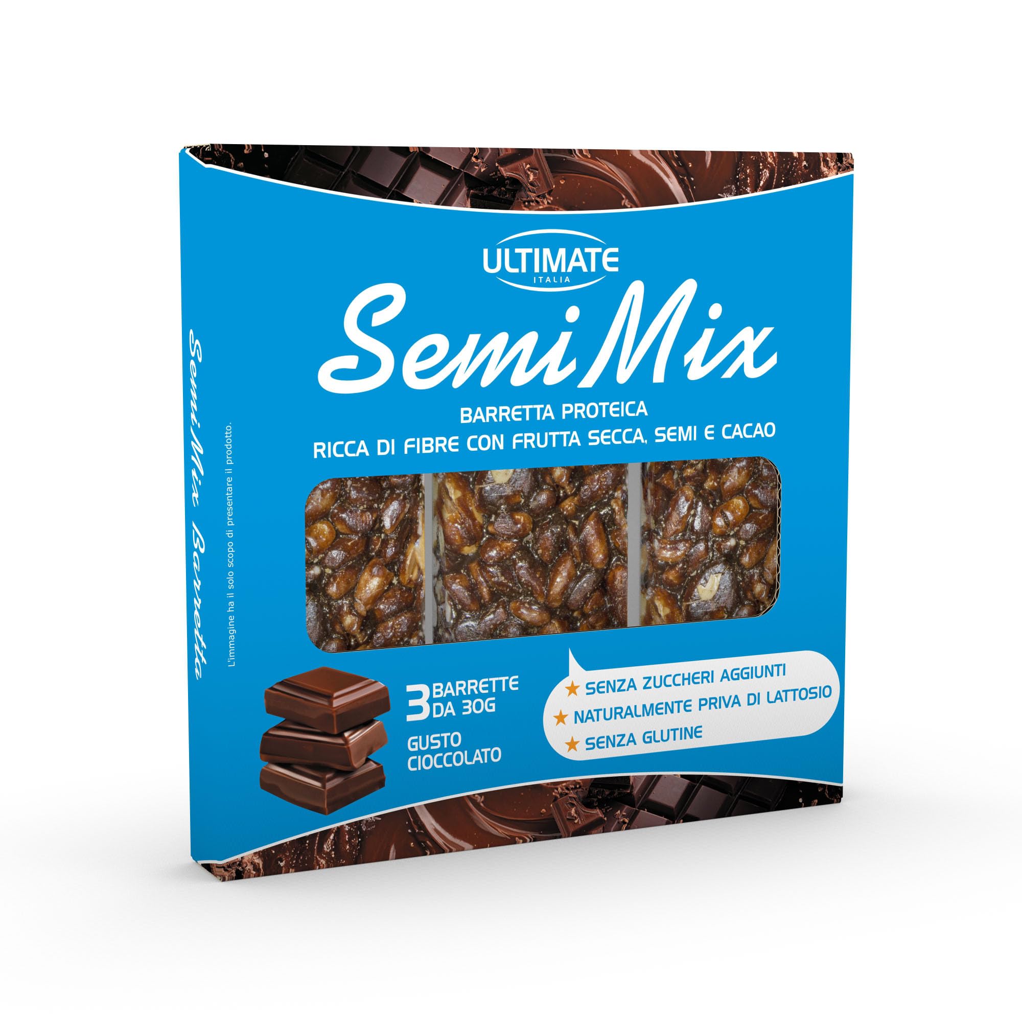 Ultimate Barrette Semi Mix barretta proteica banana 3x30 g ricca di fibre