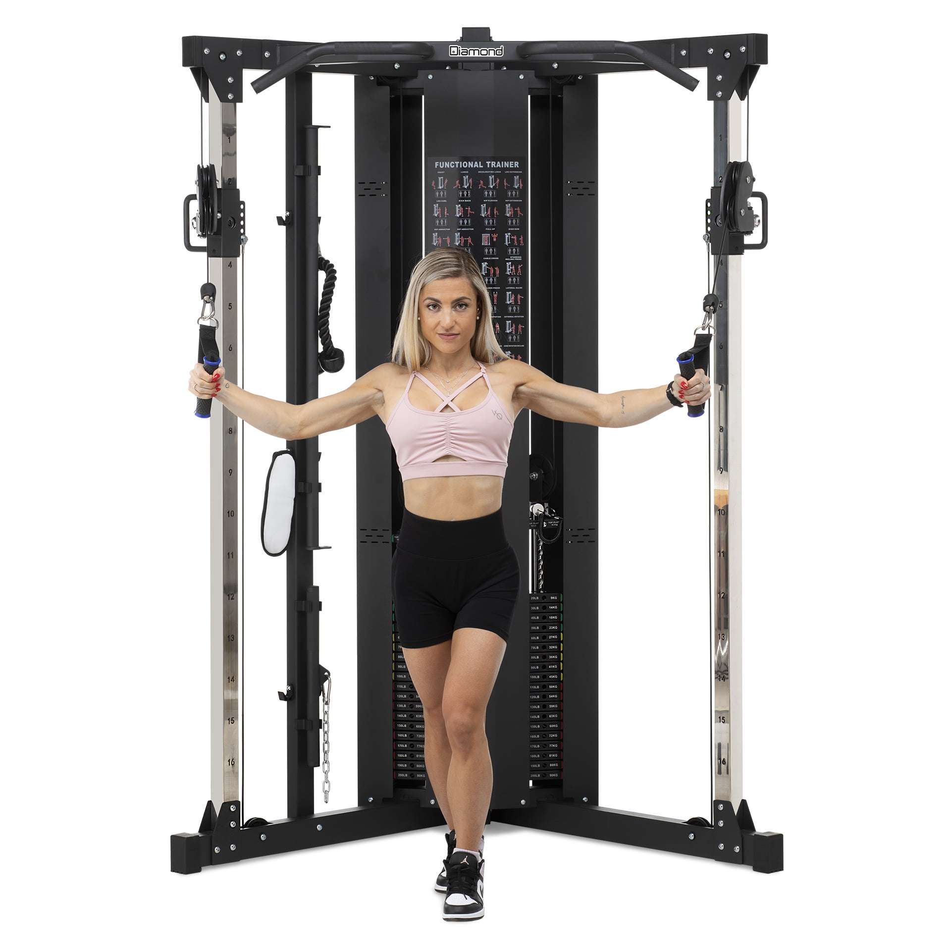 NEWTRITIONS Attrezzatura per l'Allenamento Cable Cross Rack Pro macchina cavi 180 kg
