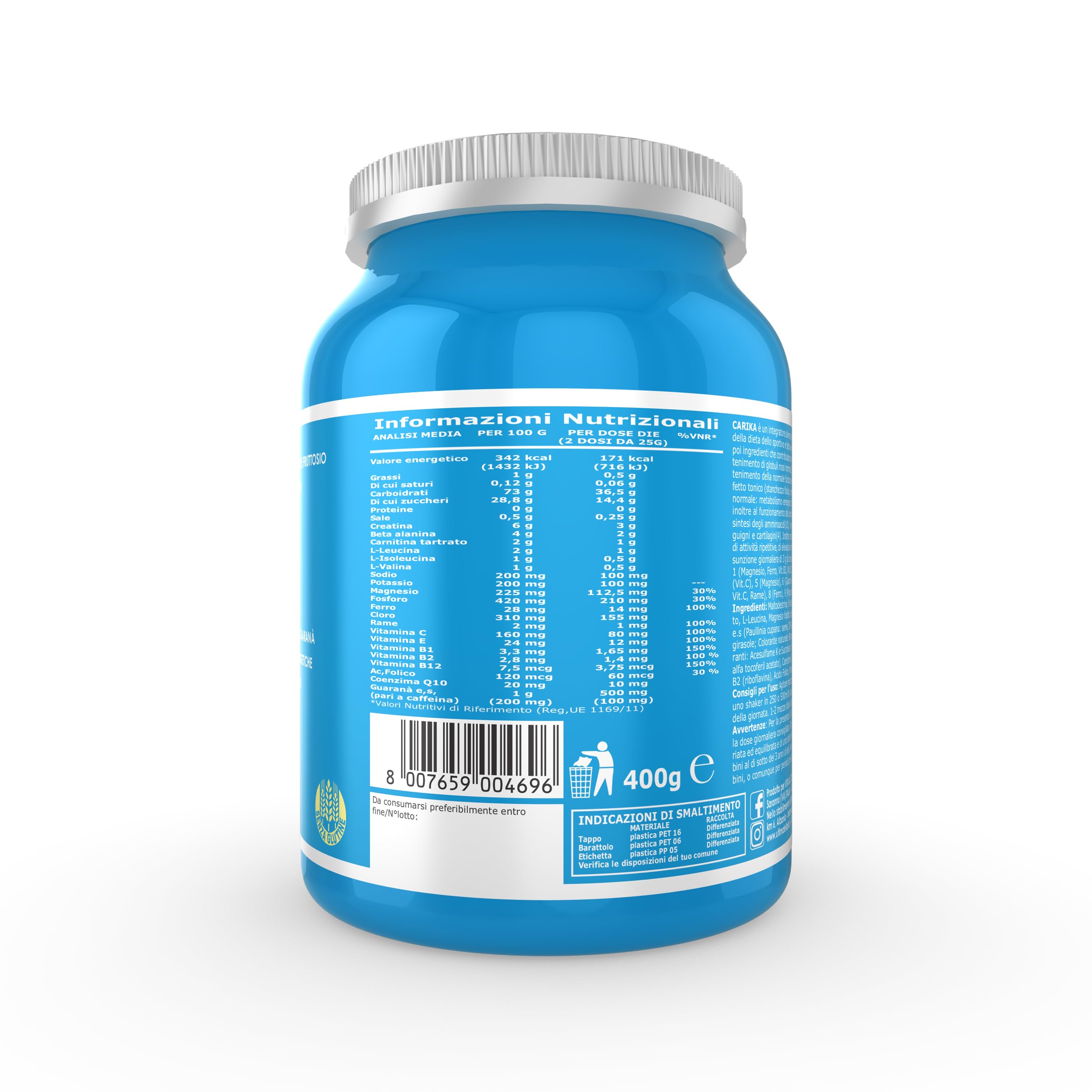 Ultimate Energetici Carika integratore pre sport arancia 400 g