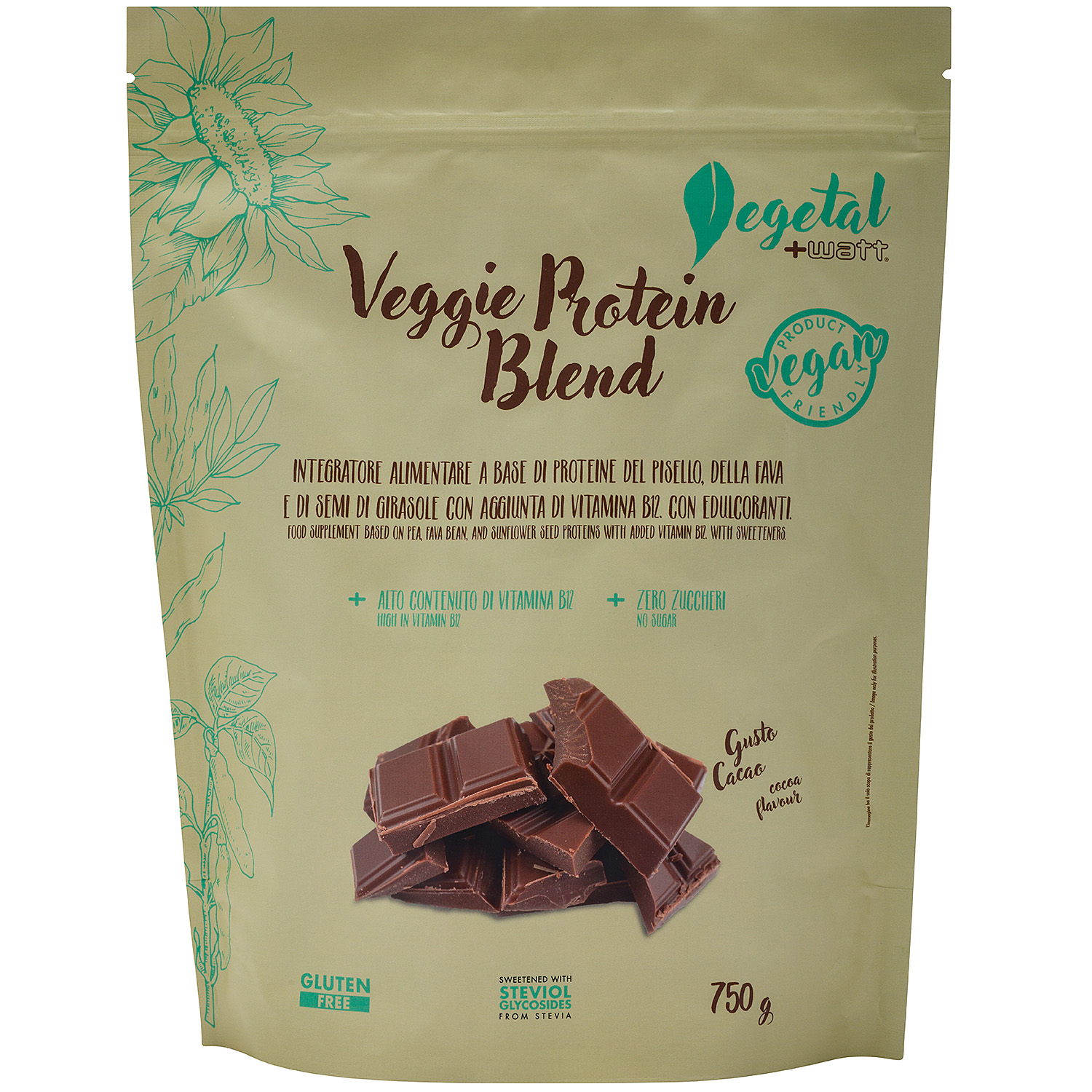 +Watt Vegetal Line Veggie Protein Blend proteine vegetali 30 g vegane