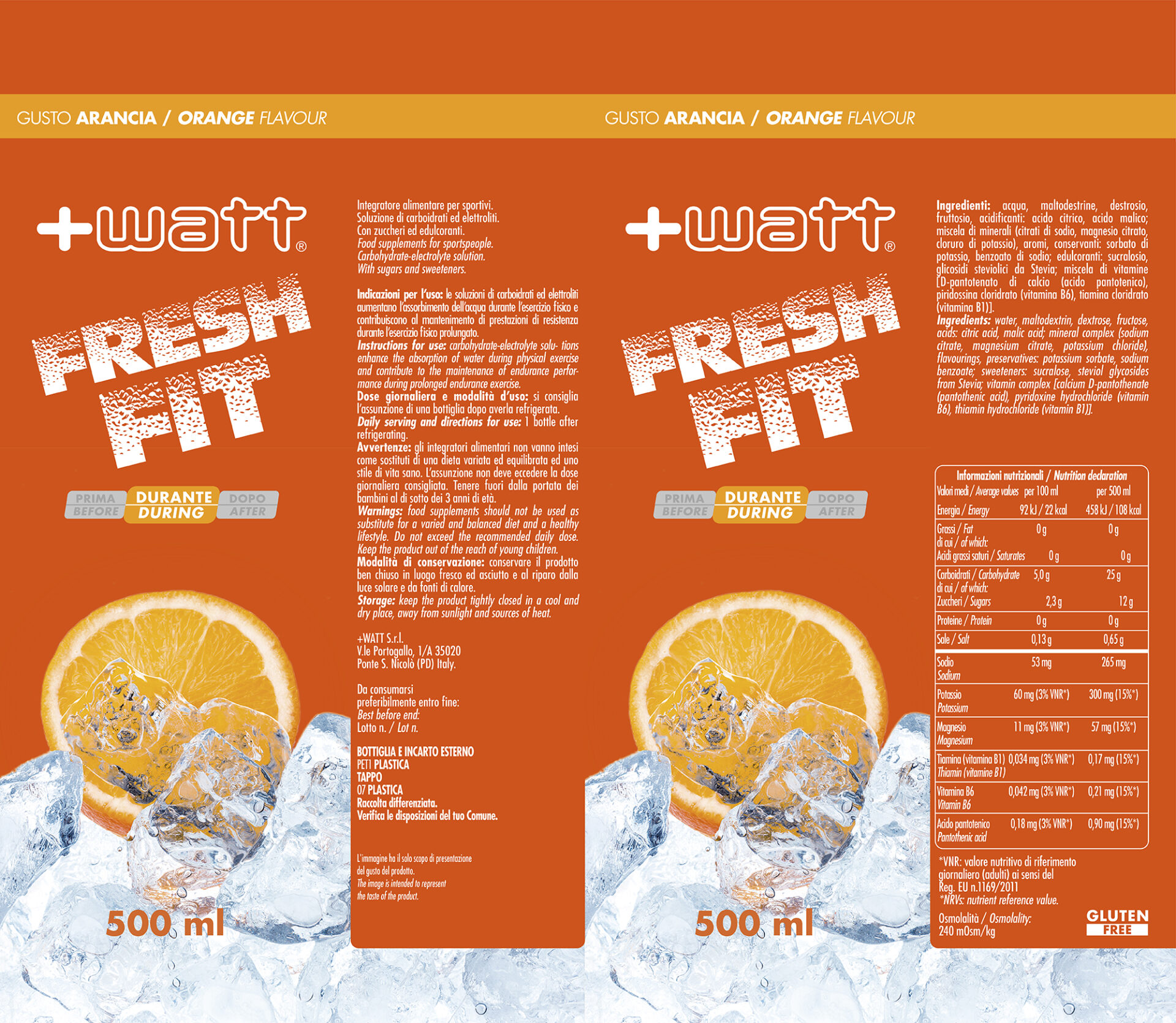 + WATT Endurance Line Fresh Fit bevanda sportiva 500 ml