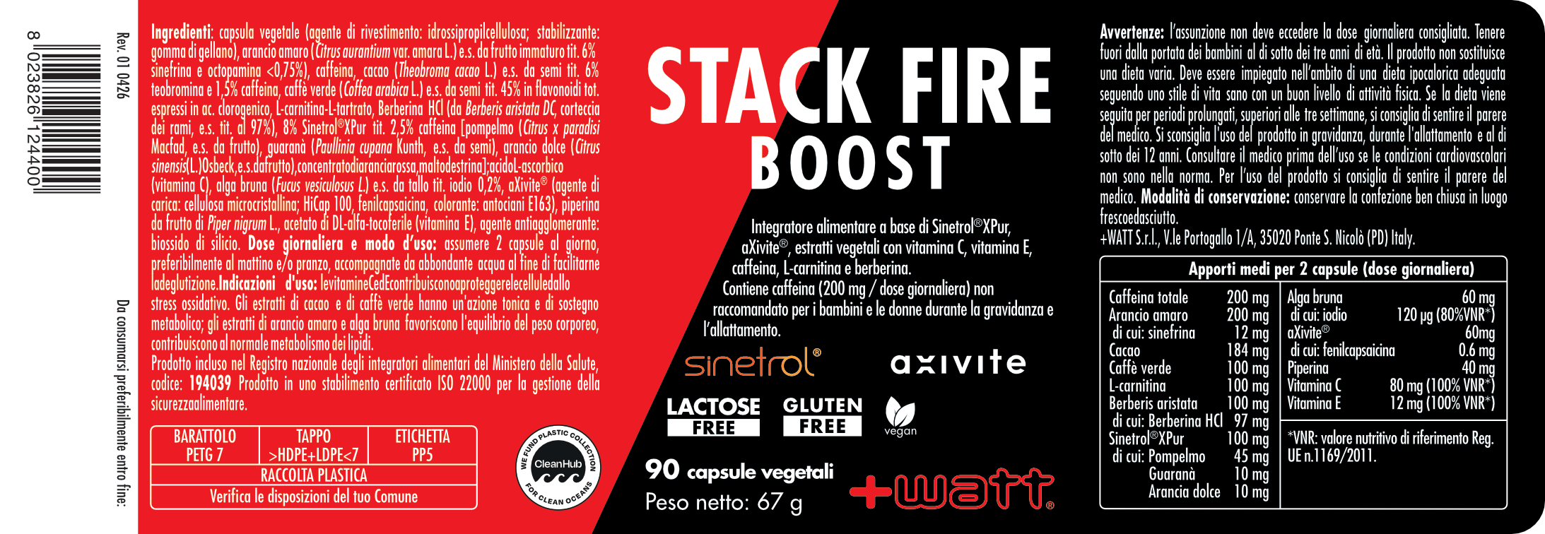 +Watt Advance Care Stack Fire Boost integratore metabolico