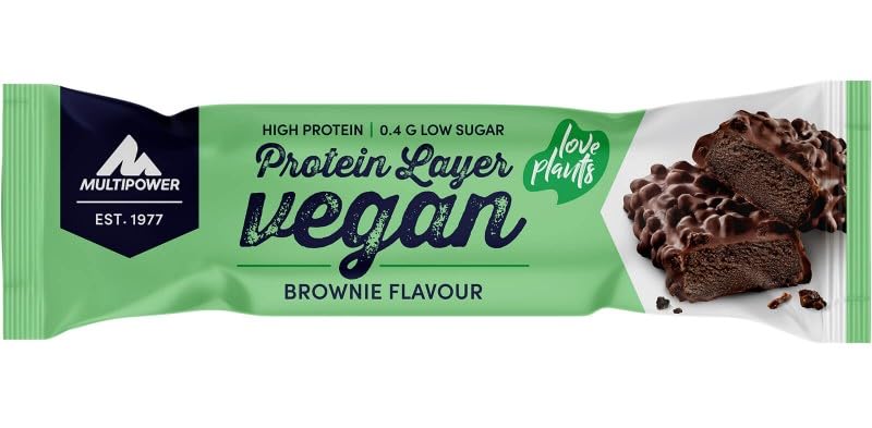 Multipower Protein Layer barretta proteica vegana Cioccolato Brownie 15 x 55 g, 0,4 g zuccheri