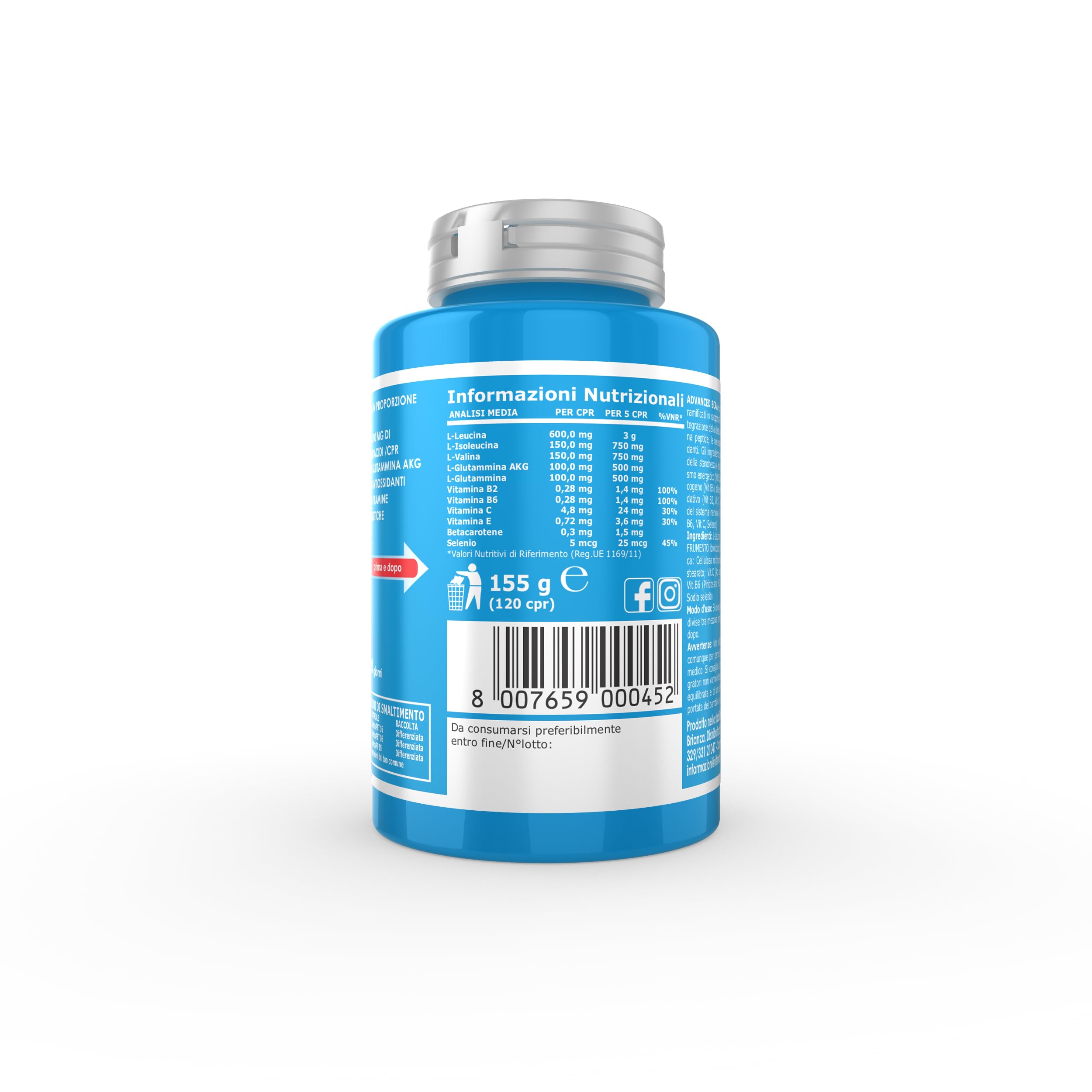 Ultimate Aminoacidi Advanced Bcaa compresse 100 unità 4:1:1
