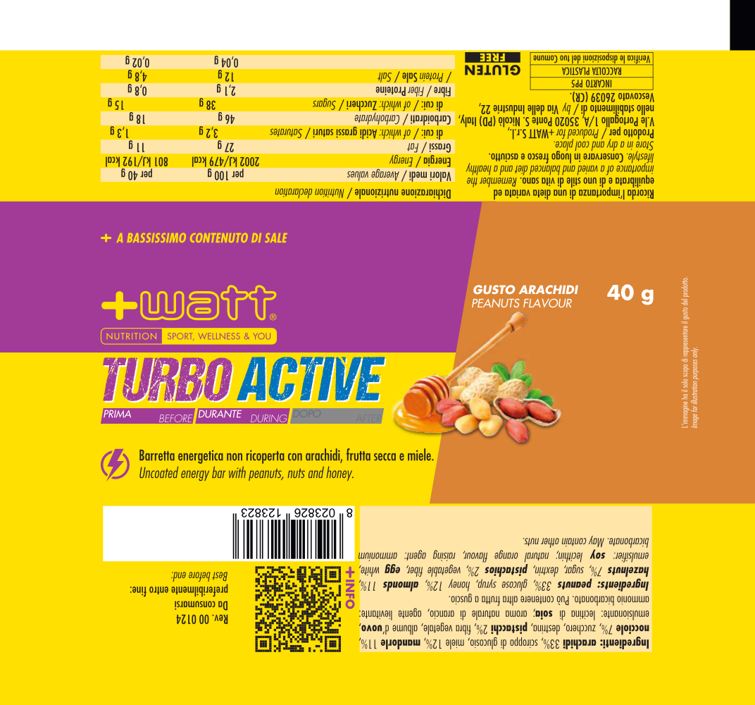 +Watt Endurance Line Turbo Active barretta energetica 40 g miele