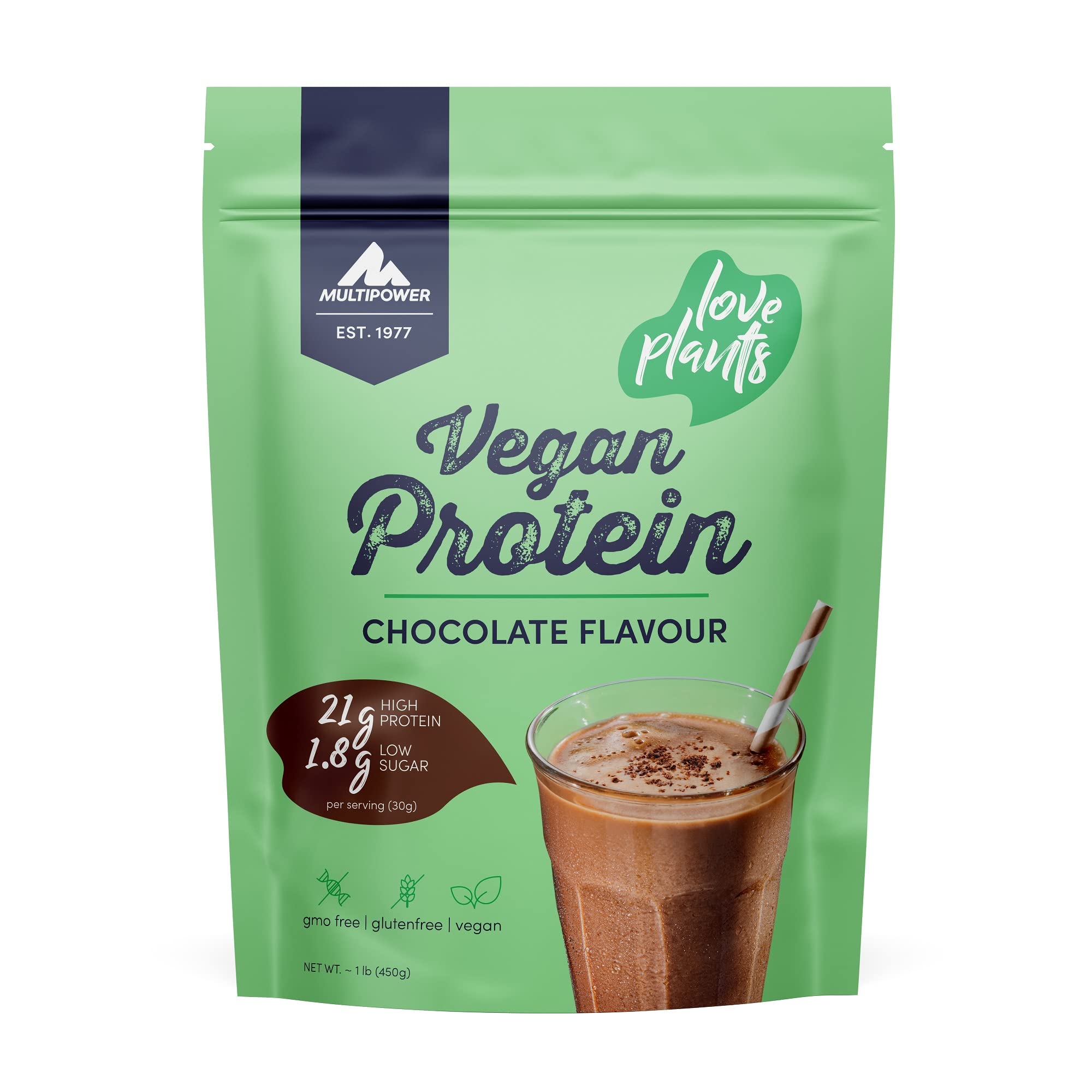 Multipower 100% Vegan Protein proteine vegane cioccolato 450 g basso zucchero
