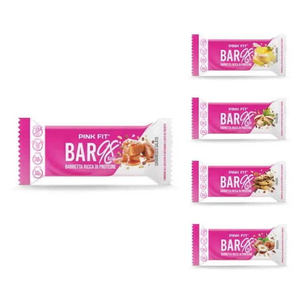 Wellness Barrette Pink Fit Bar 98 kcal Caramello salato 30 g fibre