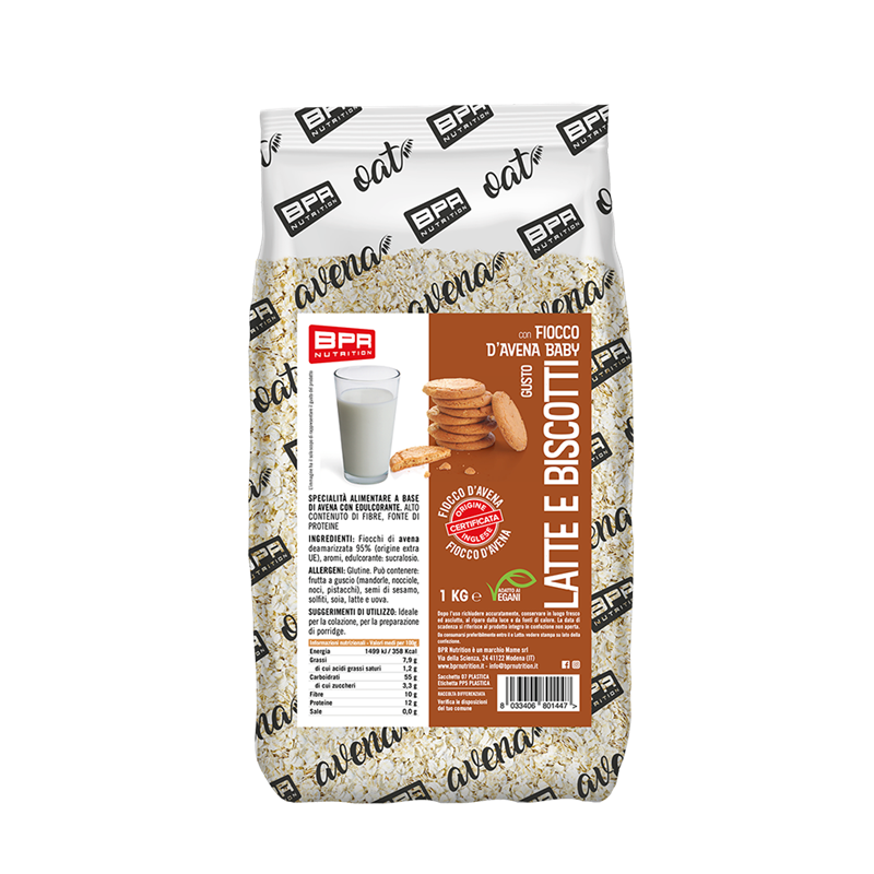 Wellness Muesli/Granola PORRIDGE OAT FLAKES LATTE E BISCOTTI porridge 1 kg