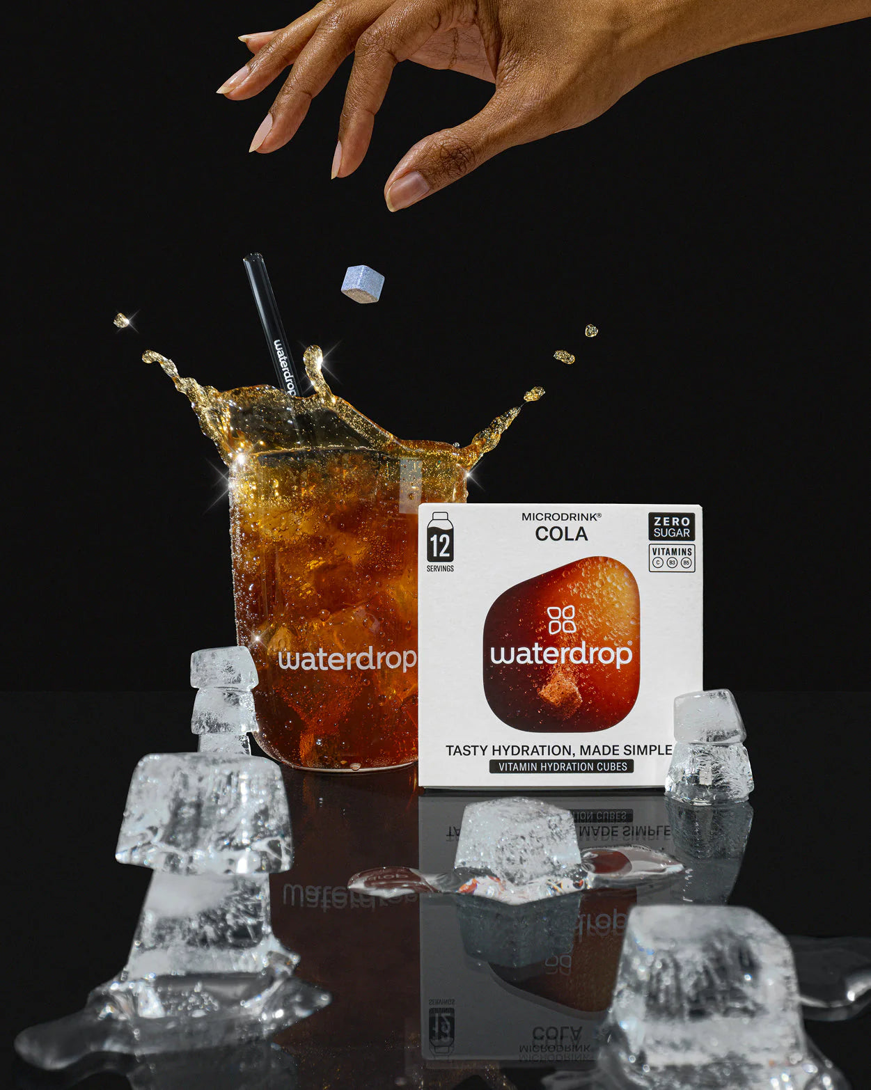 Wellness Drink Energetici Waterdrop Cola cubetti microdrink 12 pezzi senza zucchero