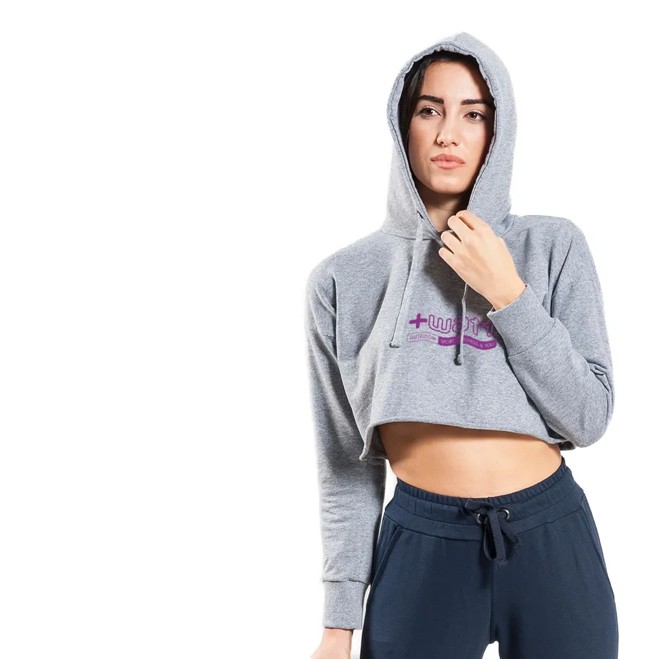 +Watt Accessori Felpa Crop Donna con cappuccio