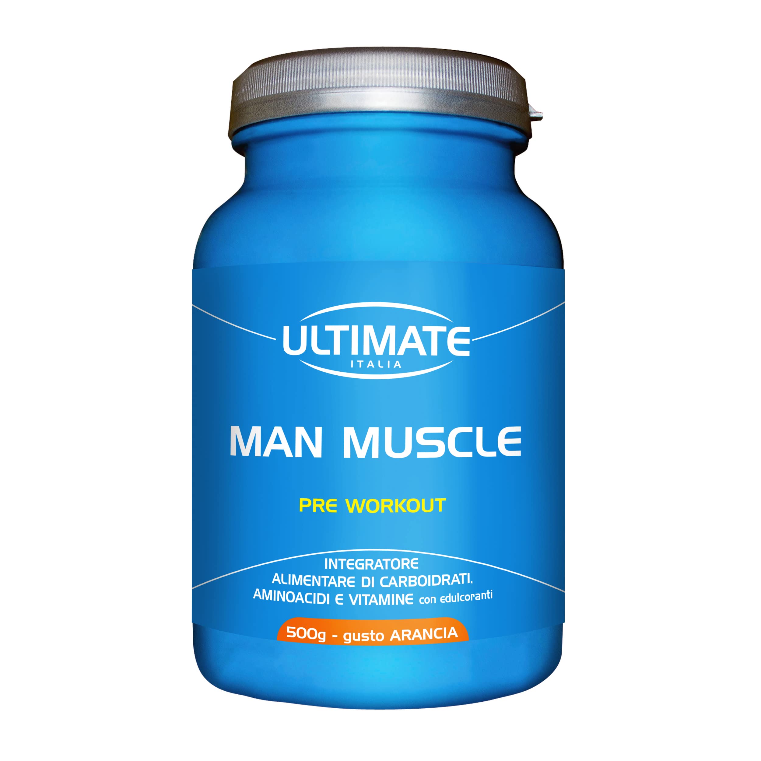 Ultimate Stimolatori Man Muscle Pre-Workout integratore arancia 500 g