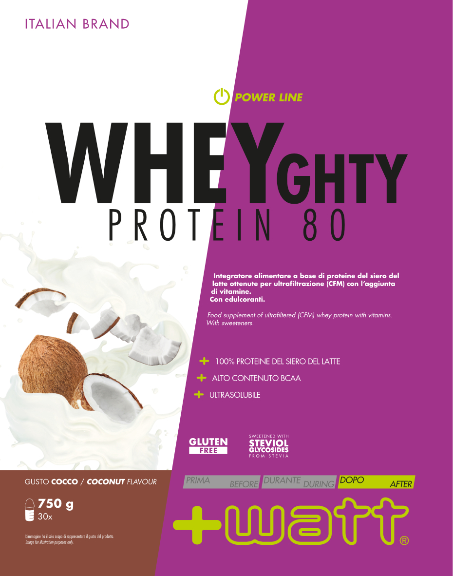+ WATT Power Line Wheyghty Protein 80 proteine whey