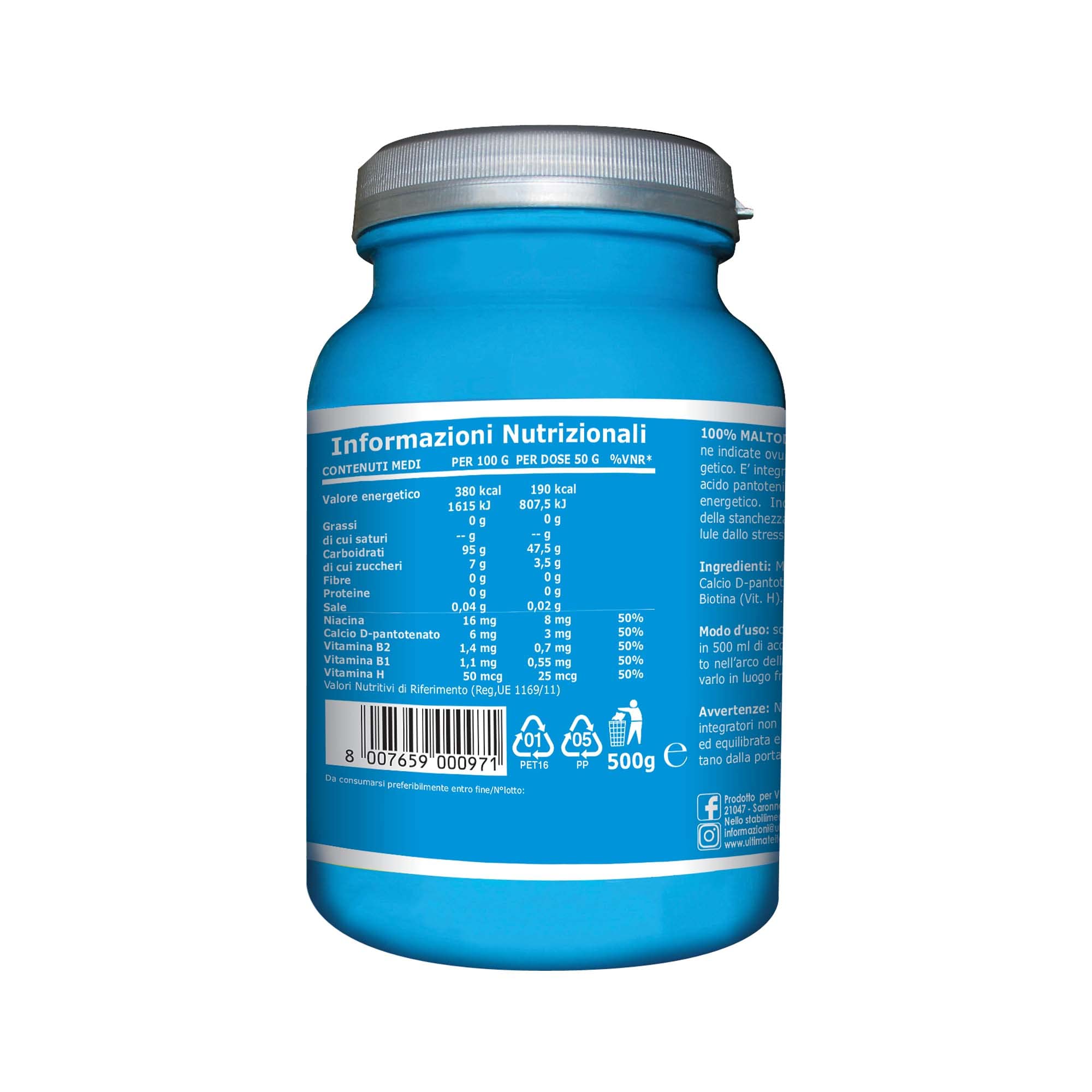 Ultimate Energetici 100% Maltodex maltodestrine 500 g energia