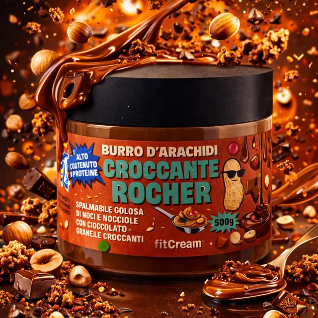 Zoomad Creme Spalmabili Crema proteica di arachidi Crunchy Rocher 500 g croccante