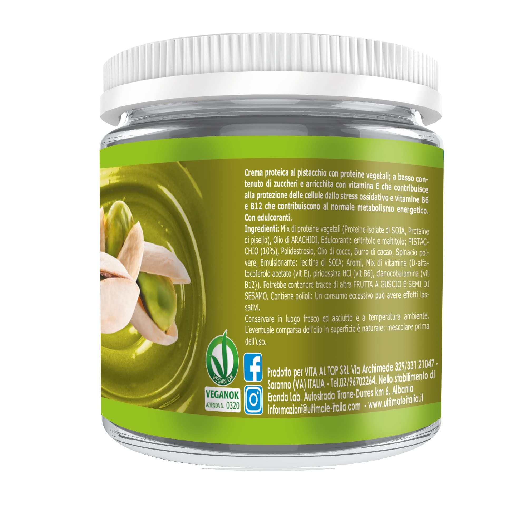 Ultimate Creme proteiche crema proteica pistacchio 250 g 30% proteine