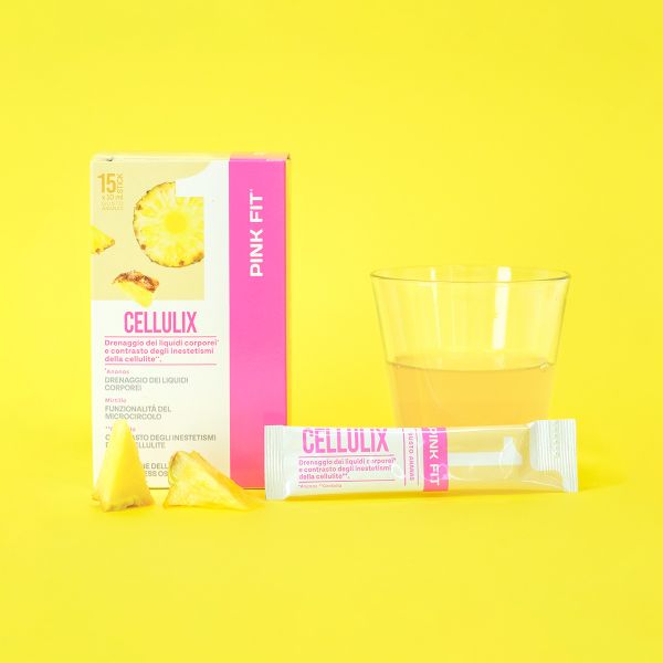 Wellness Dimagrimento Pink Fit Cellulix integratore 15 stick drenaggio