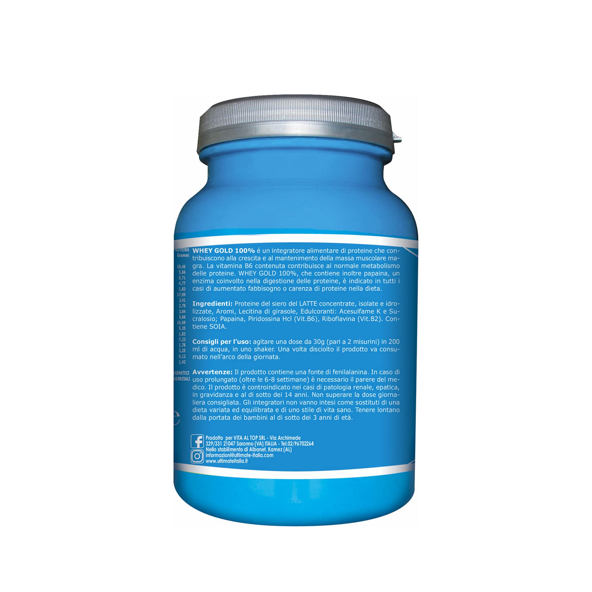 Ultimate Proteine Whey Gold 100% proteine gusto vaniglia