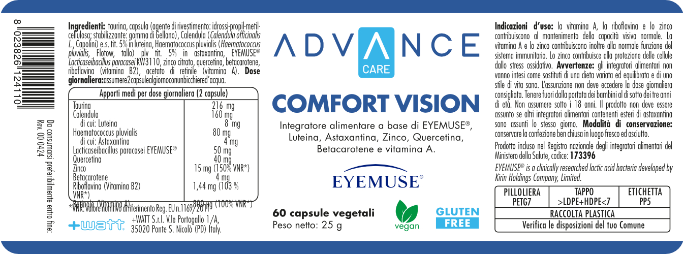 +WATT Advance Line Comfort Vision integratore occhi luteina