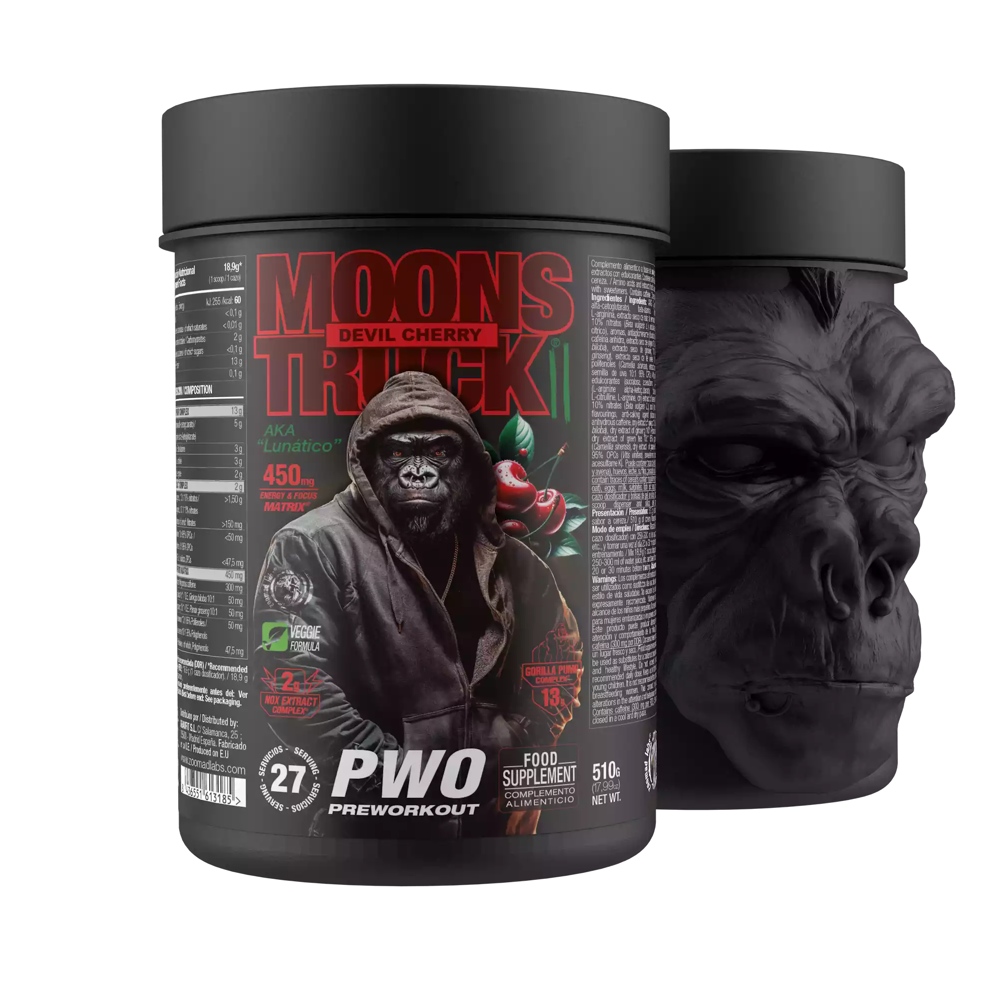 Zoomad Pre-Workout Moonstruck® II pre-workout fragola 510 g