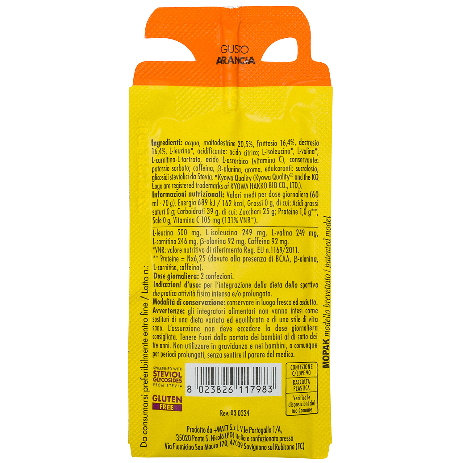 + WATT Endurance Line BCAA Liquid Carbo+ integratore liquido con BCAA