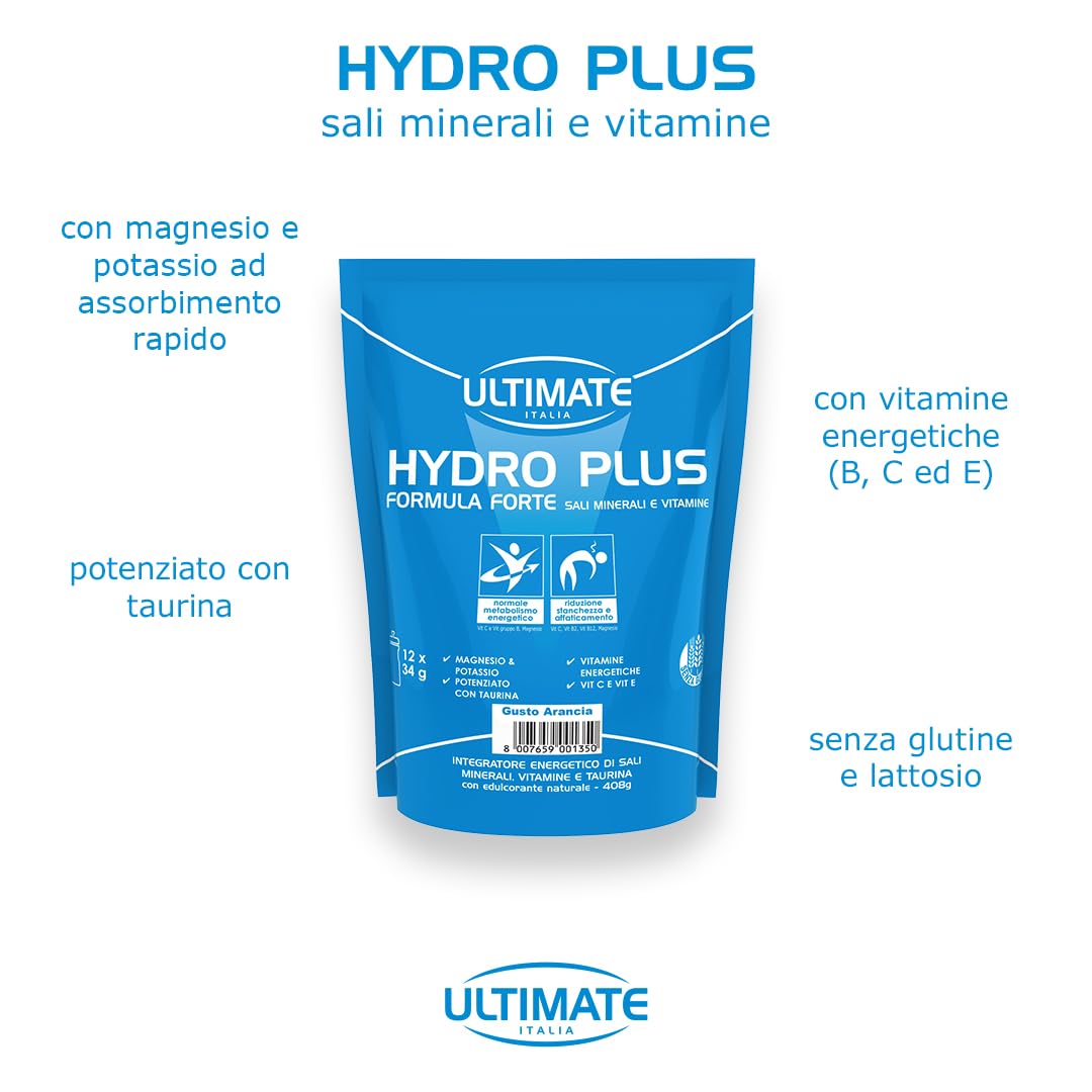 Ultimate Energetici Hydro Plus integratore idrosalino arancia 408 g