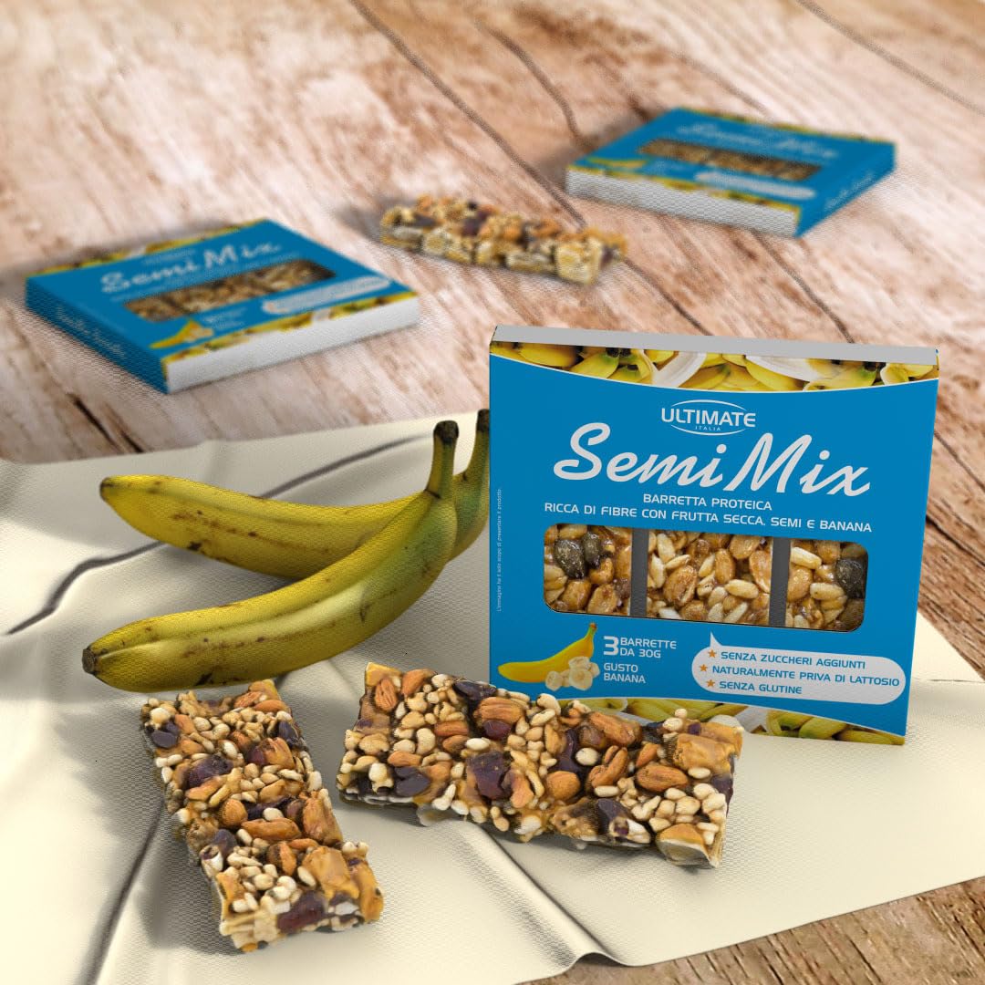 Ultimate Barrette Semi Mix barretta proteica banana 3x30 g ricca di fibre