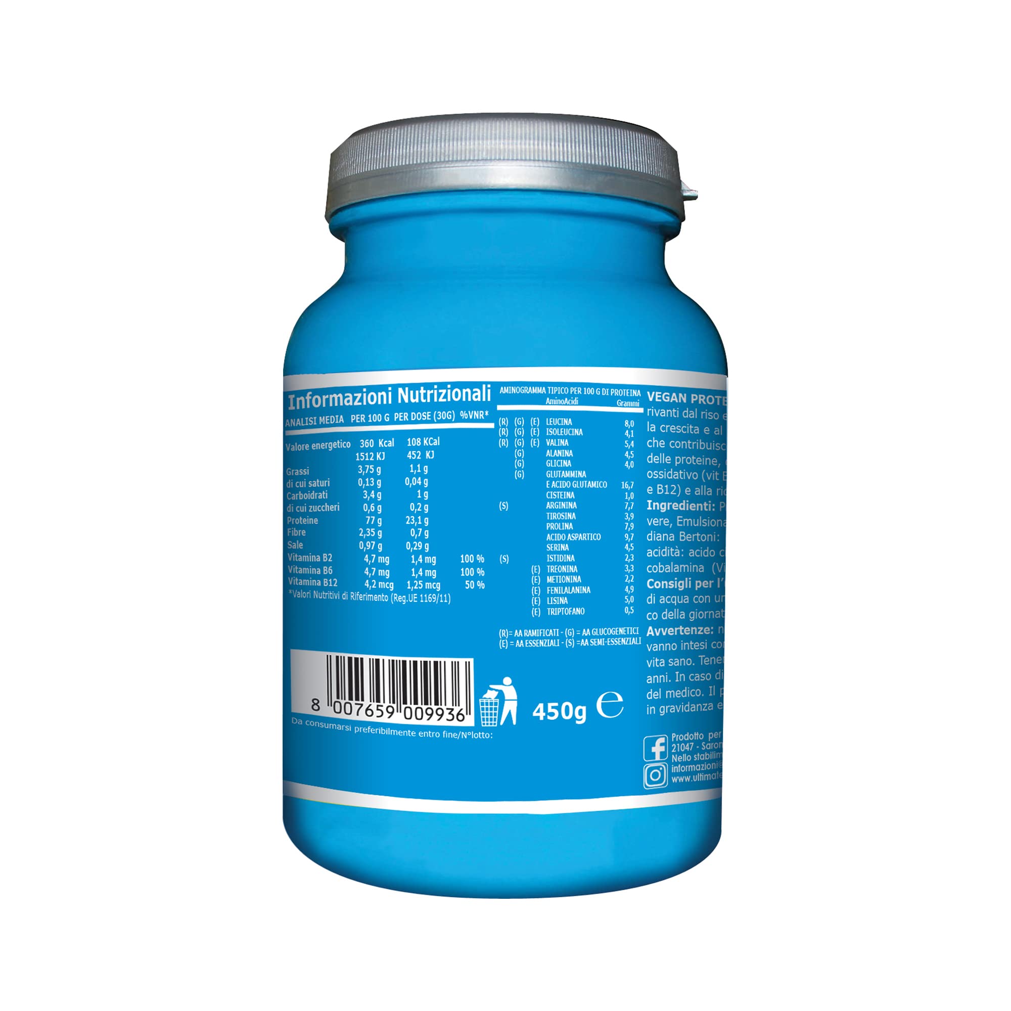 Ultimate Proteine Proteine Vegetali proteine 450 g fragola